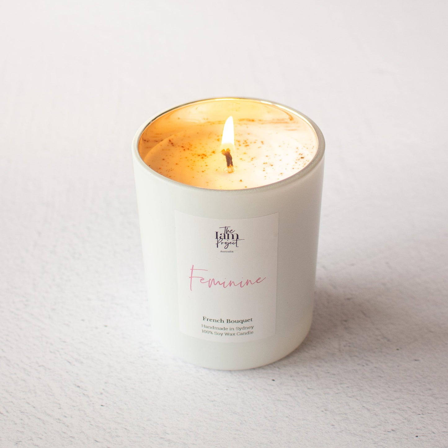 Gold-Rimmed Soy Wax Candle