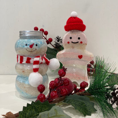 Gingerbread Bath Milk: A festive blend for a soothing soak, capturing the warm aroma of gingerbread cookies. Snow Men Bath Milk: Playful and refreshing, a snowy delight that transforms your bath into a winter wonderland.